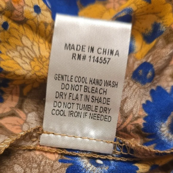 THML Floral Blouse - Blue and Yellow - Picture 11 of 11